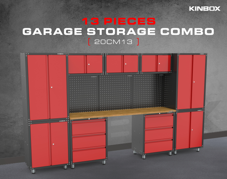 13 Piece Heavy Duty Garage Workbench, Garage Storage Workbench Systems